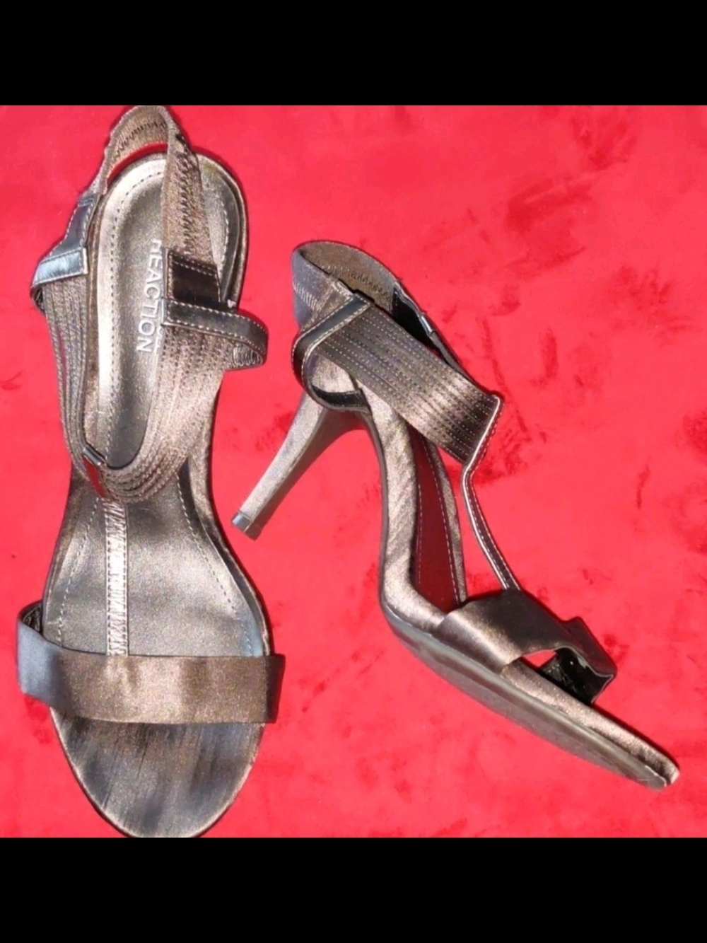 Kenneth Cole Reaction Womens 8 M Gray Satin Like Textile Upper New